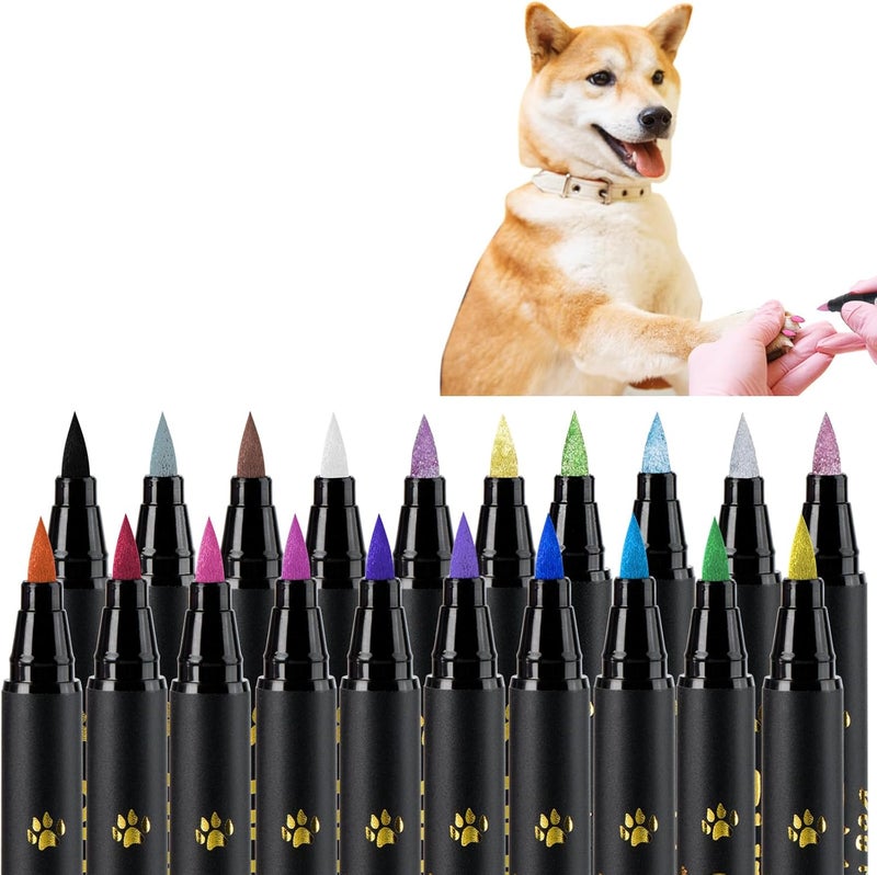 OLINGYOU Dog Nail Polish， Dog Nail Polish Pens Quick Dry-20 Colors, Pet Nail Polish Set for Dogs， DIY Dogs Puppy Nails, Dog Safe Nail Polish Non Toxic, Odorless, Easy to Apply - Image 1